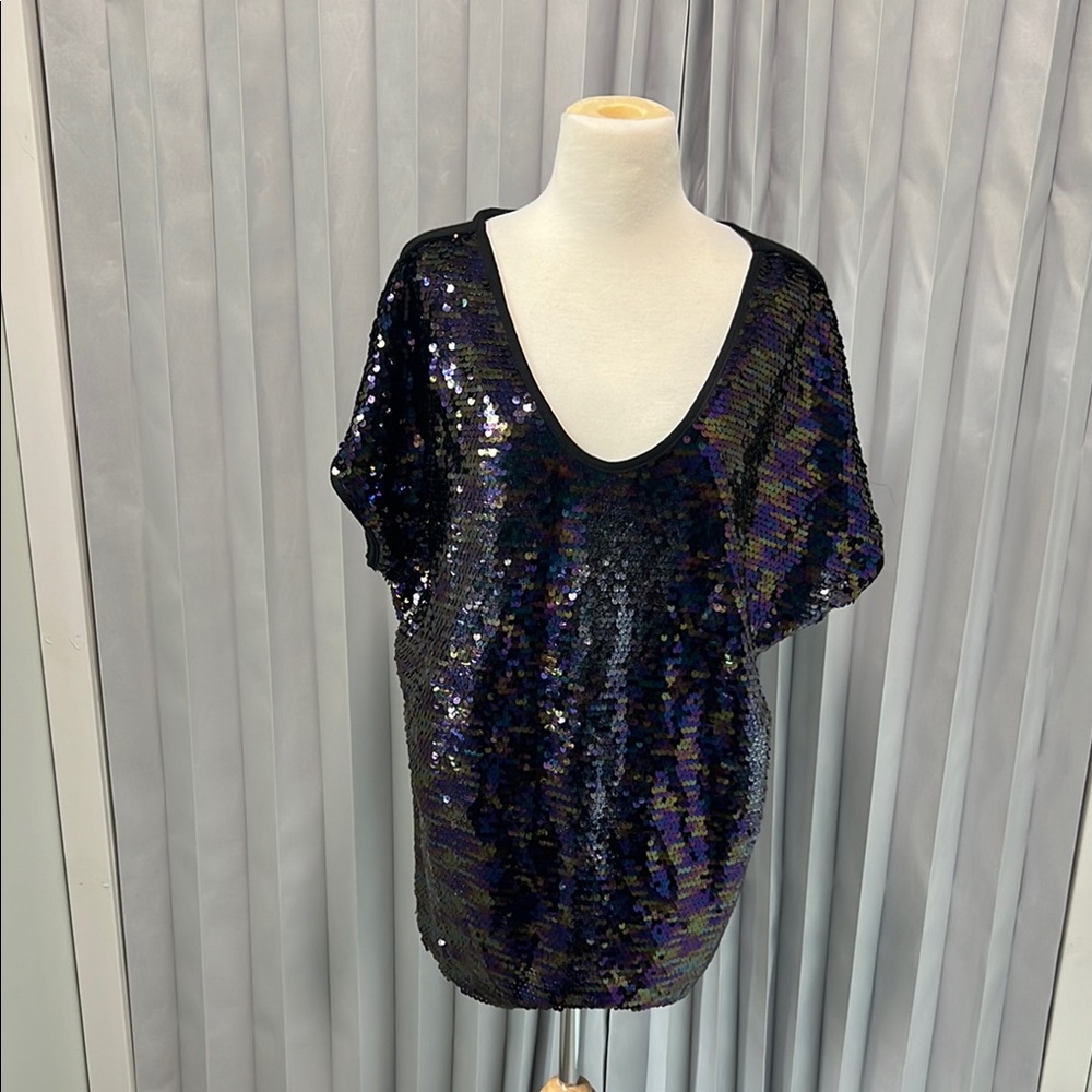 Lane Bryant Black V-Neck Top